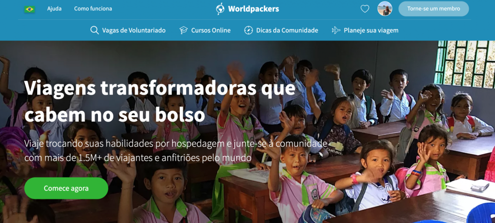 trocar trabalho por hospedagem